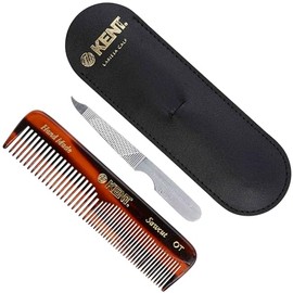 Kent NU19 Set de regalo, con peine de bolsillo de dientes finos y dientes anchos OT para cabello, bigote y barba para hombres, mujeres y niños. Juego 