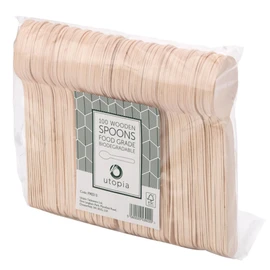 Utopia Birch Wood Spoon 6.25inch / 16cm, F90213-000000-B01010, Pack of 100