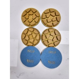 BRILLA 4" METAL BOND Diamond Polishing PAD 1800GRiT fr Concrete Marble Granite Floor 6p