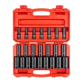 TEKTON 1/2 Inch Drive Deep 6-Point Impact Socket Set, 23-Piece (10-32 mm) | SID92330