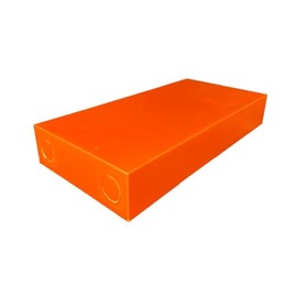 EcoCut: Acrylonitrile Butadiene Styrene (ABS) Orange Plastic Block, 2" x 4" x 6", for Machining, Home Improvements, Prototypes, Engineering