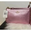 Coach New COACH Pink Wristlet Cardholder Wallet C7215 in Metallic