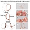 SUNNYCLUE 1 Box 60Pcs Leverback Earring Findings Rose Gold Stainless