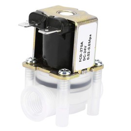 1/4 Inch 24 V DC Solenoid Valve, Normally Closed N/C Type Plastic Solenoid Valve for Pure Water Machine for Water Devices such as Water Purifier, Water Dispenser