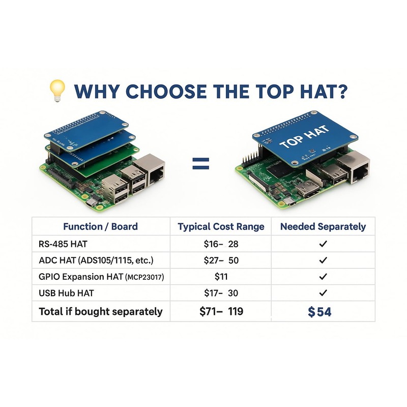CirkitScape Raspberry Pi HAT - RS485 and ADC HAT with