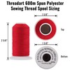 Threadart Polyester All-Purpose Sewing Thread- 600m - 50S/3 - Neon