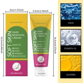 HQRKOTM Haarentfernung für Gesicht, Achseln und Intimbereich, 1 x 100 g, schnell, schmerzfrei und langanhaltend, für jeden Hauttyp, vegan und tierversuchsfrei