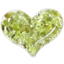 mookaitedecor 5 Pcs Peridot Heart Shaped Pocket Palm Stones