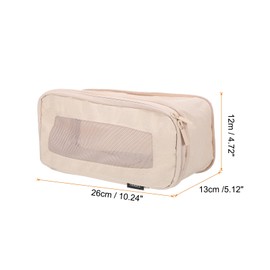 QUARKZMAN Compression Pack Cube for Suitcases 26 x 12 x 13 cm Lightweight Luggage Organisers Bag Travel Essentials Compression Bag for Hand Luggage Suitcase, Beige