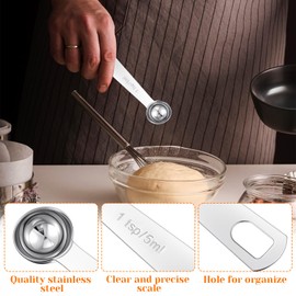 Ouligay 3Pcs 5ml Teaspoon Measuring Spoons Stainless Steel Teaspoon Measure Tablespoon Single Tea Spoon Measuring Spoon Scoop for Coffee Cooking