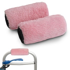 DELUXE PlushGrips Fleece Walker Grip Covers - 1 Pair (Pink)