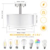 FOLKSMATE 3-Light Semi Flush Mount Ceiling Light Fixture, Drum Light