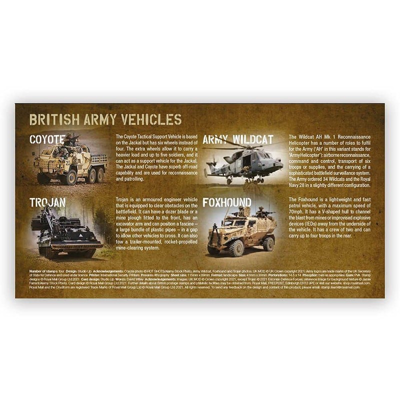 British Army Vehicles Stamp Presentation Pack 2021