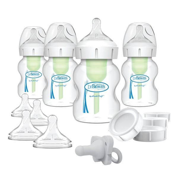 Dr. Brown's Breastfeeding Baby Bottles, Options+ Wide-Neck Breast to Bottle Feeding Set