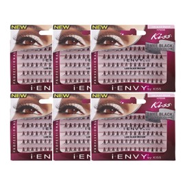 KISS iENVY Individual Lashes Luxe Black Flare Knotted Lashes 70PCS Medium Individual Lashes (6 PACK)