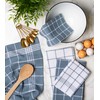 DII Waffle Weave Kitchen Collection, 100% Cotton, Kitchen Set, Blue