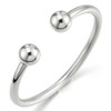 COOLSTEELANDBEYOND Elastic Adjustable Stainless Steel Ball Polished Cuff Bangle Bracelet