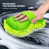 Microfiber Car Washer Sponge with Hand Strap, Chenille Wash Pad