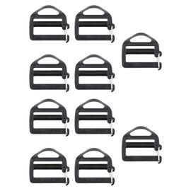 10pcs/pcs 25mm Strap Outdoor Backpack Attachments on Plastic Webbing Buckle, Black