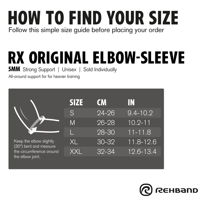 Rehband Rx Elbow Support for Weight Training, 5 mm Neoprene
