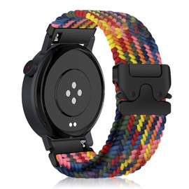 KeHowy 22mm Nylon Strap for CMF by Nothing Watch 3 Pro, New Upgrade Soft Elastic Nylon Braided Adjustable Replacement Wristbands WatchBand for CMF by Nothing Watch Pro 2/3 - Rainbow