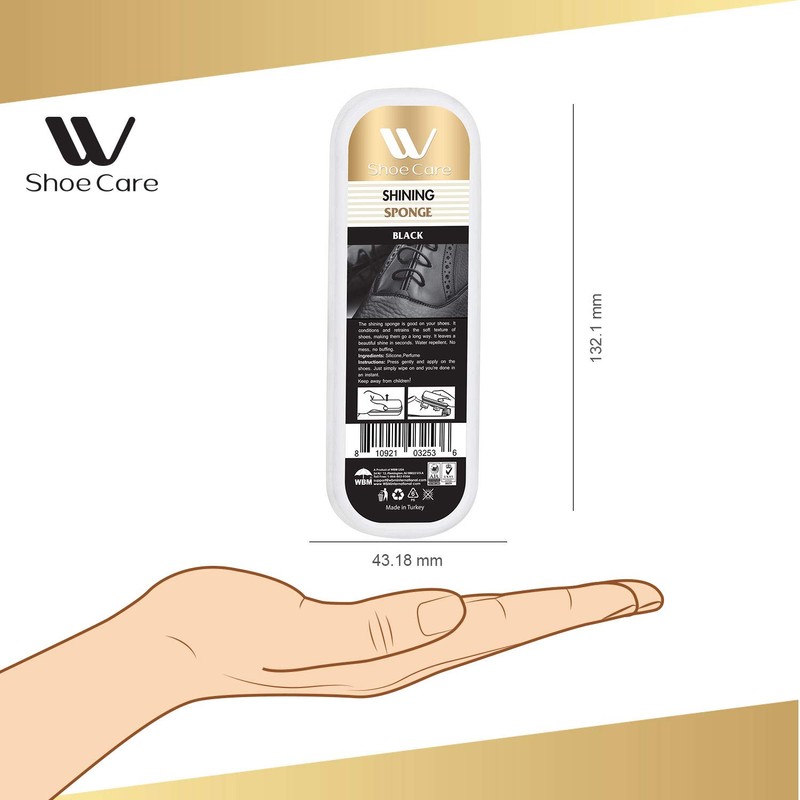 WBM Shoe Care Premium Quality Black Shoe Shine Sponge,Shining Luxury