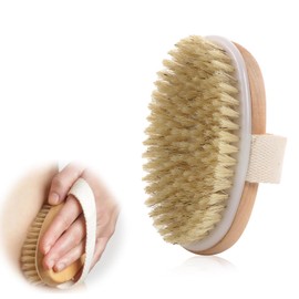 Body Brush, Dry Brushes Ccorporal Remove Dead Skin, Used To Improve Blood Circulation, Regular Lymphatic Function Against Cellulite, Natural Bristles and Wood, Oval