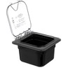 CFS Plastic Food Pan 1/6 Size 4 Inches Deep Black