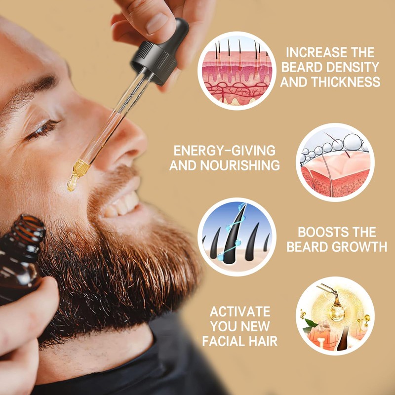 Beard Growth Kit, Beard Growth Set with Beard Roller, Beard
