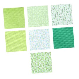 TEHAUX 7pcs Green Fabric Twill DIY Printcloth Patrick's Day Decorative Craft Sewing Soft Cotton Material