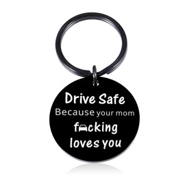 FRluceat Driver Gift for Man Who Have Everything, Drive Safe Keychain for Him, Son Gifts from Mom, Daughter Adult Stocking Stuffers, Easter Basket Essentials Adults