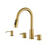 Tohlar 4 Hole Kitchen Faucet, Brushed Gold Kitchen Faucet with