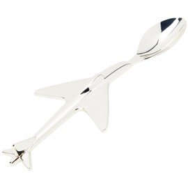 Zilverstad Children's Spoon Airplane, Alloy, Silver, 16.9 x 7.4 x 1.5 cm
