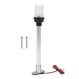12in Boat Anchor Light, 63 LEDs Fold Down Boat Stern Light, 3NM Visibility, Stainless Steel Base and Aluminum Pole, 360 Degree All Around Navigation Anchor Light for Yacht Ships