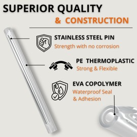 Sysotek Fiber Optic Fusion Splice Sleeves - 60mm x 2.6mm – 500pcs - Commercial Grade, Optical Heat Shrink tubing with Stainless Steel Pin, PE + EVA Clear Hot Melt Adhesive for Splicing Single Fiber