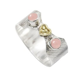 SILVERTROVE Rosenquarz-Edelstein- Sterling silber Und Messing Band Ring für Männer und Frauen in allen Größen Schmuck CRG1096BX17_(63 (20.1))