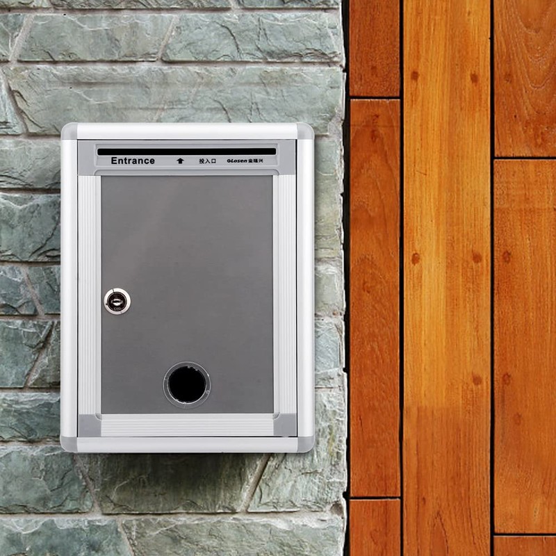 Wall Mount Mailbox, Lockable Secure Post Box, Letter Box for