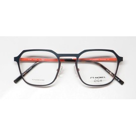 Oga 10194o Titanium Metal Eyeglass Frame/Glasses Contemporary Mens Eyewear Rare [51-22-145, black/orange]