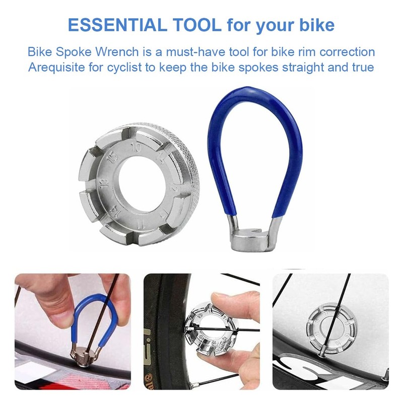 GNHG 5pcs Bicycle Tire Levers Set Spoke Wrench Set Bicycle