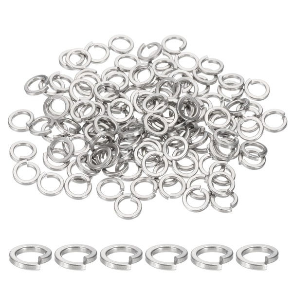 sourcing map M5 Spring Lock Washer, 304 Stainless Steel Split