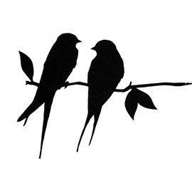 YUNYANZE Black Wrought Iron Bird Silhouette Metal Bird silhouette for Garden Tree Decoration