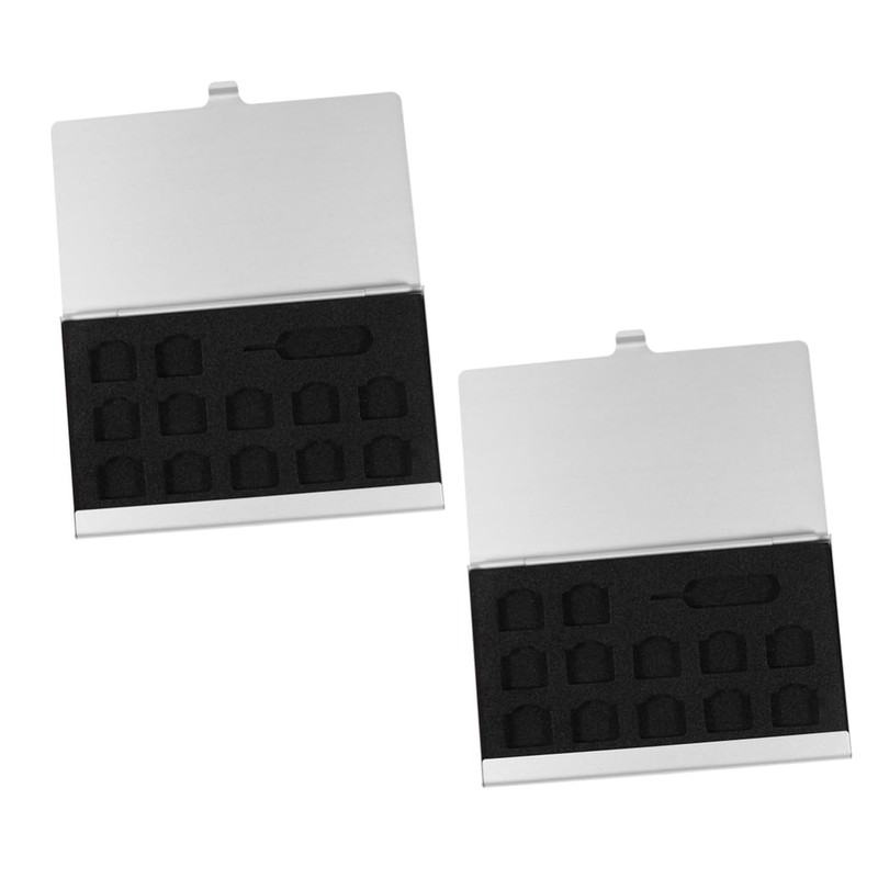 WOONEKY 3sets Memory Card Storage Case with 12 Slots Nano