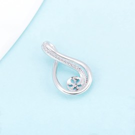 LGSY Sterling Silver Twisted Waterdrop CZ Pendants for Pearl, Pearl Pendant Accessories/Fitting/Mounts with Pearl Bead Bail Pin for Women Jewelry Making
