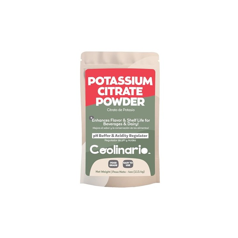 Coolinario Potassium Citrate Powder (4 Oz) pH Buffer & Acidity