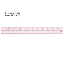 Fairgate 18" X 2" English/Metric Transparent Graph Ruler 01-095R Red
