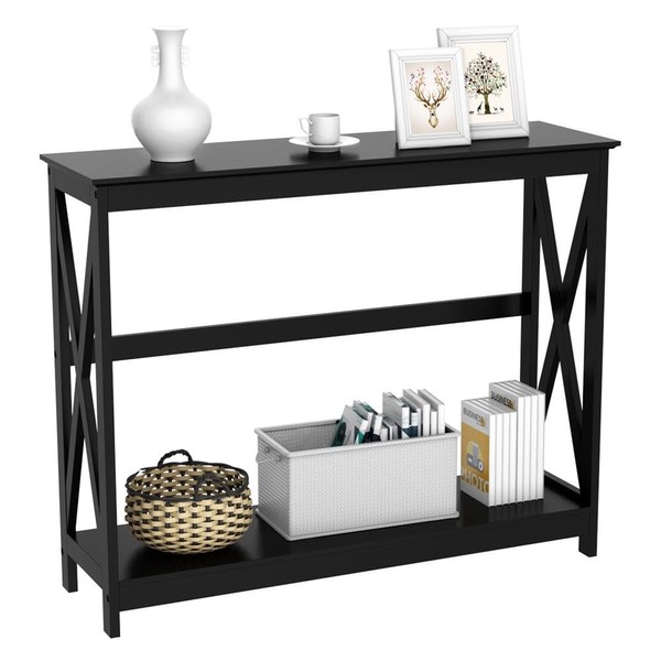 Yaheetech Console Table for Entryway, 2 Tier Entryway Table Bookshelf