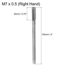 QUARKZMAN Metric Tap M7 x 0.5 H2 100mm Extra Long Straight Flute Threading Tool