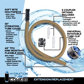 Gearhandle Drink Tube Replacement or Extension for Replacing Your Hydration Backpack Water Bladder Drink Tube. Add or Extend to Your Current Water Bladder Drink Tube Hose. (Ranger Green)