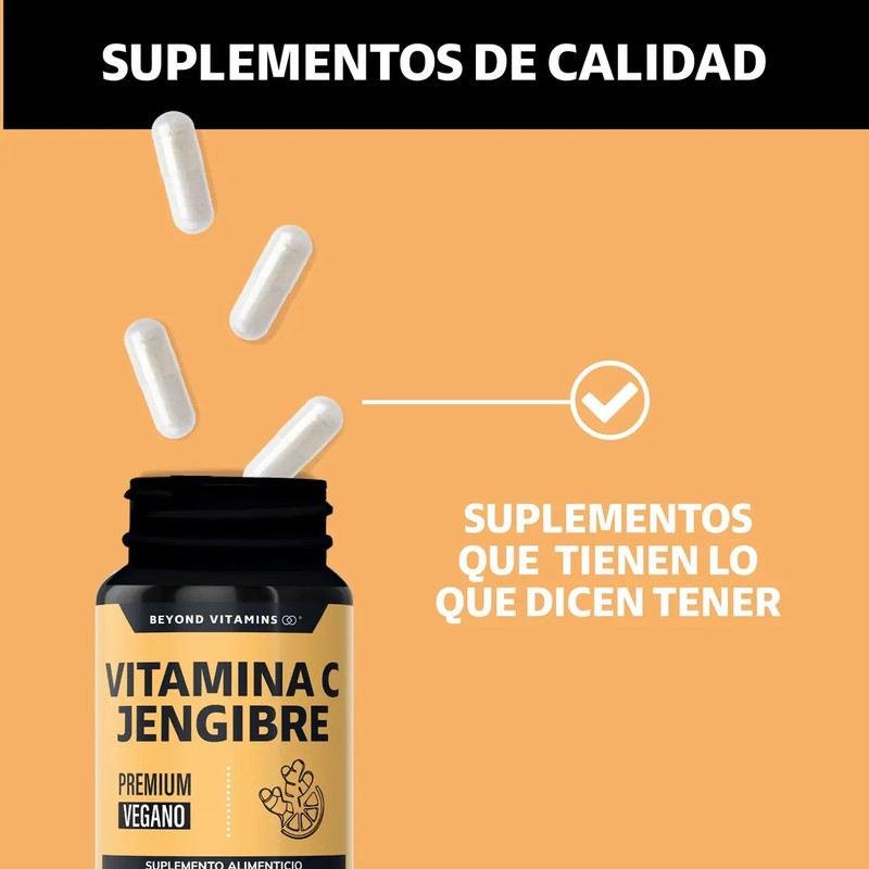 Vitamina C Capsulas Potenciada Con Antioxidantes Y Anti-inflamatorios, Jengibre, Equinácea,