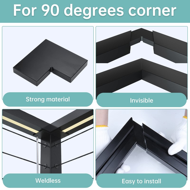 Muzata HL11 LED Handrail Accessories - 2Pack Aluminum Corner Connector